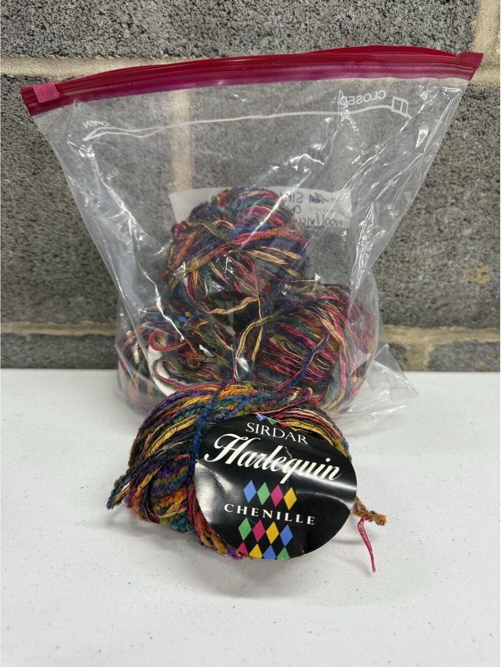 Sirdar Harlequin Chenille Wool/Viscose/Nylon Yarn Shade 706 - 4 Skein Lot